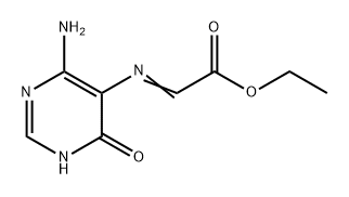 Acetic acid, 2-[(4-amino-1,6-dihydro-6-oxo-5-pyrimidinyl)imino]-, ethyl ester Struktur