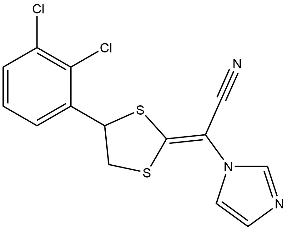 1H-Imidazole-1-acetonitrile, α-[4-(2,3-dichlorophenyl)-1,3-dithiolan-2-ylidene]-, (αE)- Struktur