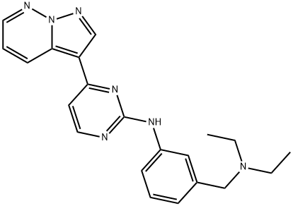 2-Pyrimidinamine, N-[3-[(diethylamino)methyl]phenyl]-4-pyrazolo[1,5-b]pyridazin-3-yl- Struktur