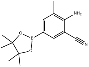 Benzonitrile, 2-amino-3-methyl-5-(4,4,5,5-tetramethyl-1,3,2-dioxaborolan-2-yl)- Struktur