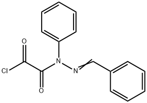 Acetic acid, 2-chloro-2-oxo-, 1-phenyl-2-(phenylmethylene)hydrazide Struktur