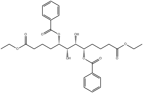 Dodecanedioic acid, 5,8-bis(benzoyloxy)-6,7-dihydroxy-, diethyl ester, [5S-(5R*,6R*,7R*,8R*)]- Struktur