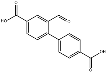 [1,1'-Biphenyl]-4,4'-dicarboxylic acid, 2-formyl- Struktur