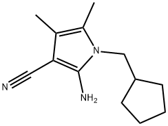 1H-Pyrrole-3-carbonitrile, 2-amino-1-(cyclopentylmethyl)-4,5-dimethyl- Struktur