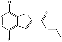 Benzo[b]thiophene-2-carboxylic acid, 7-bromo-4-fluoro-, ethyl ester Struktur