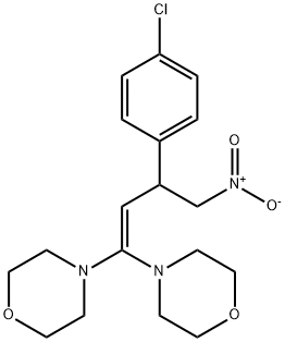 Morpholine, 4,4'-[3-(4-chlorophenyl)-4-nitro-1-buten-1-ylidene]bis- Struktur