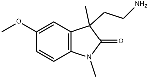 2H-Indol-2-one, 3-(2-aminoethyl)-1,3-dihydro-5-methoxy-1,3-dimethyl- Struktur