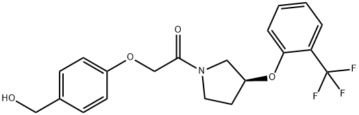 Ethanone, 2-[4-(hydroxymethyl)phenoxy]-1-[(3S)-3-[2-(trifluoromethyl)phenoxy]-1-pyrrolidinyl]- Struktur