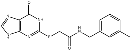 Acetamide, 2-[(6,9-dihydro-6-oxo-1H-purin-2-yl)thio]-N-[(3-methylphenyl)methyl]- Struktur