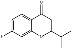 4H-1-Benzopyran-4-one, 7-fluoro-2,3-dihydro-2-(1-methylethyl)- Struktur