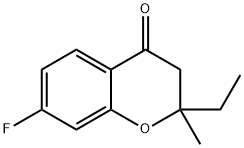 4H-1-Benzopyran-4-one, 2-ethyl-7-fluoro-2,3-dihydro-2-methyl- Struktur