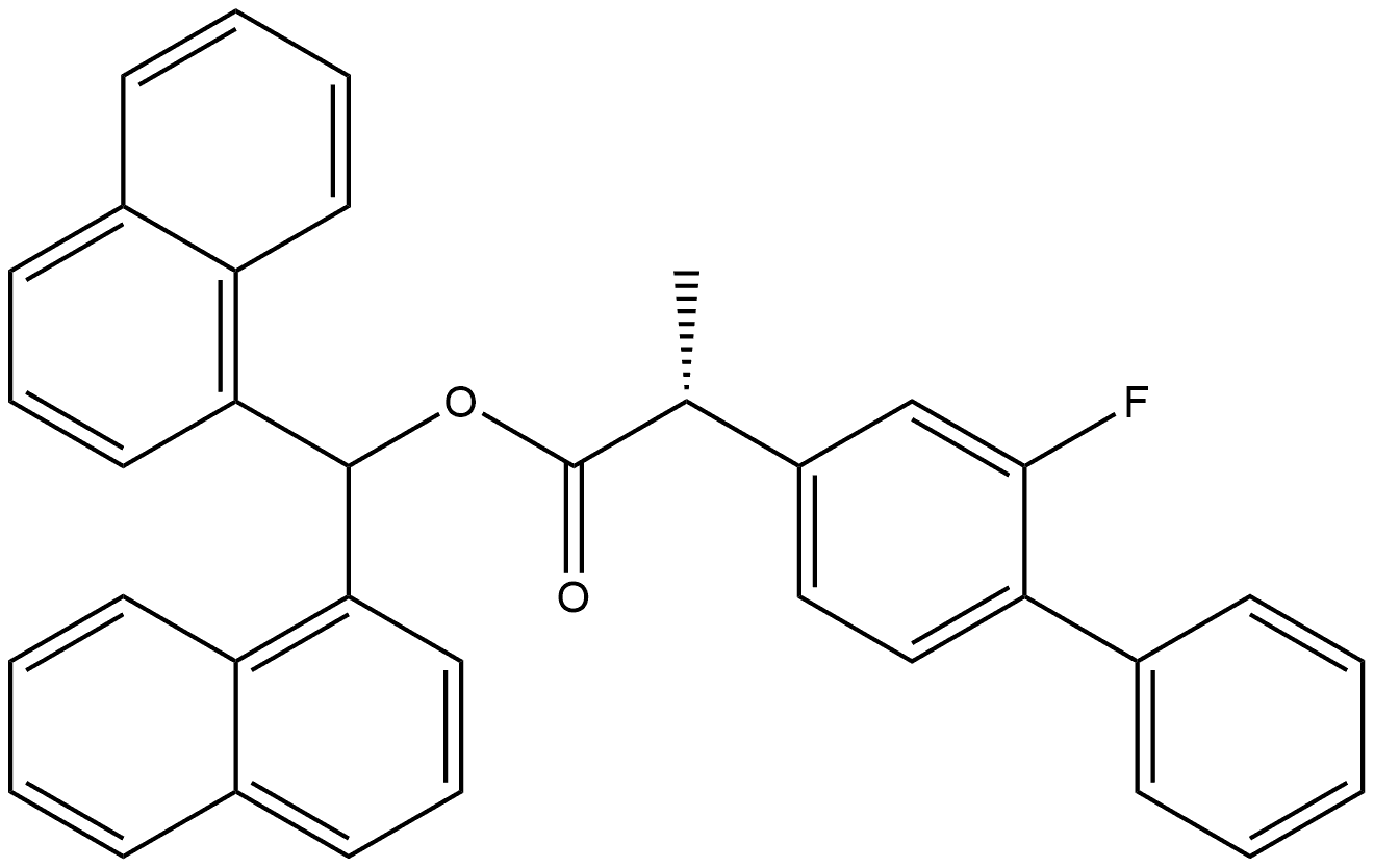 [1,1'-Biphenyl]-4-acetic acid, 2-fluoro-α-methyl-, di-1-naphthalenylmethyl ester, (αR)- Struktur