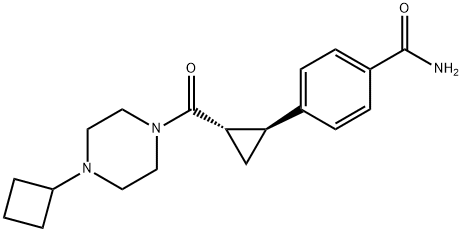 Benzamide, 4-[(1S,2S)-2-[(4-cyclobutyl-1-piperazinyl)carbonyl]cyclopropyl]- Struktur