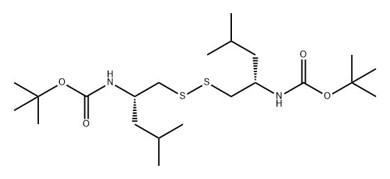 11-Oxa-5,6-dithia-2,9-diazatridecanoic acid, 12,12-dimethyl-3,8-bis(2-methylpropyl)-10-oxo-, 1,1-dimethylethyl ester, (3S,8S)- Struktur