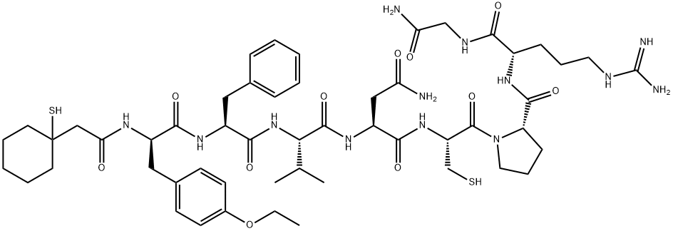 Glycinamide, O-ethyl-N-[(1-mercaptocyclohexyl)acetyl]-D-tyrosyl-L-phenylalanyl-L-valyl-L-asparaginyl-L-cysteinyl-L-prolyl-L-arginyl- (9CI)