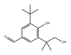 Benzaldehyde, 3-(1,1-dimethylethyl)-4-hydroxy-5-(2-hydroxy-1,1-dimethylethyl)- Struktur