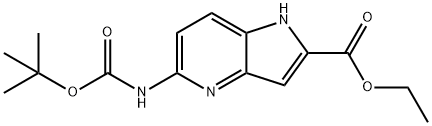 ethyl 5-{[(tert-butoxy)carbonyl]amino}-1H-pyrrolo[3,2-b]pyridine-2-carboxylate Struktur