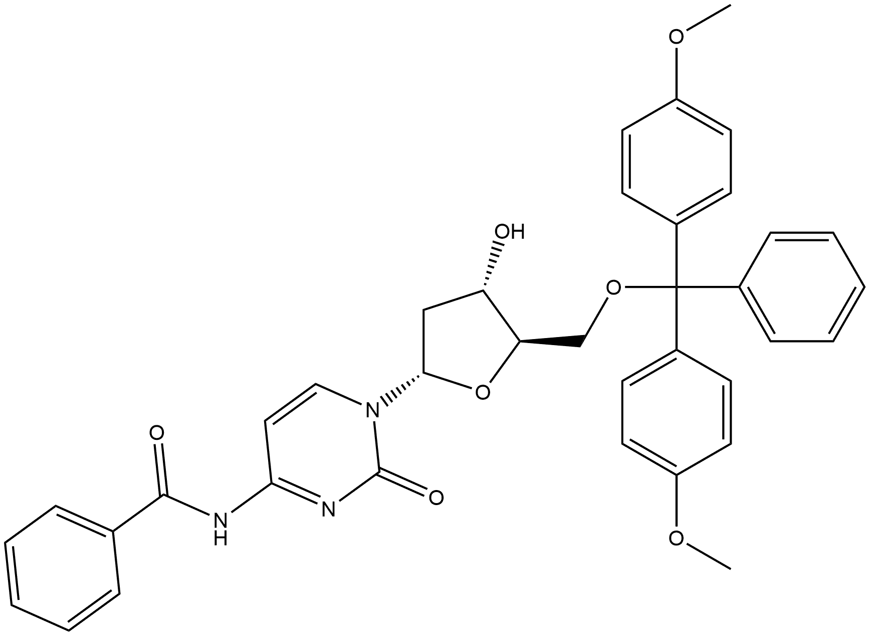 N4-Benzoyl-2'-deoxy-5'-O-DMT-a-cytidine Struktur