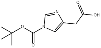 1H-Imidazole-4-acetic acid, 1-[(1,1-dimethylethoxy)carbonyl]- Struktur