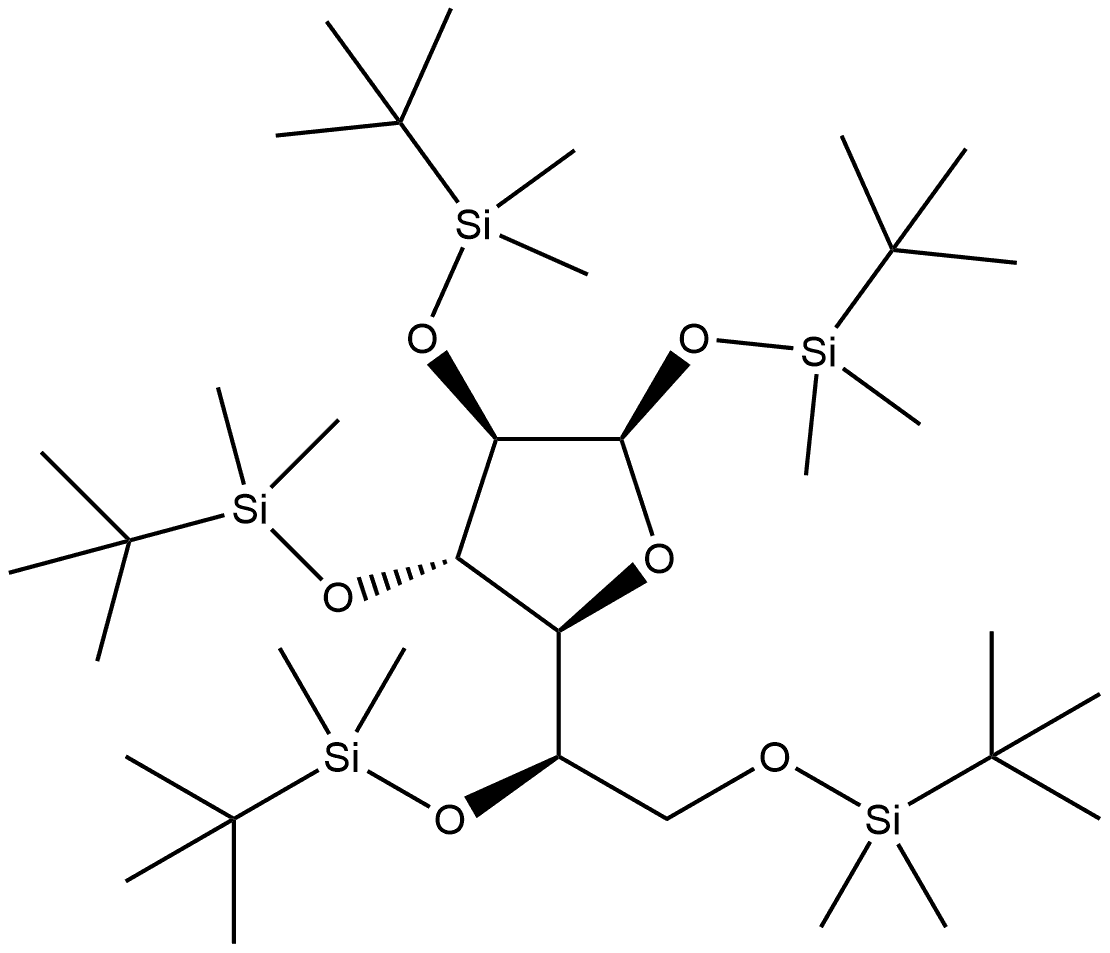 1,2,3,5,6-Penta-O-tert-butyldimethylsilyl-α-D-galactofuranose Struktur