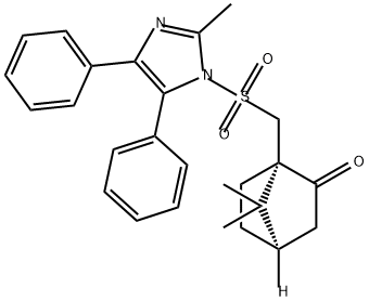 Bicyclo[2.2.1]?heptan-?2-?one, 7,?7-?dimethyl-?1-?[[(2-?methyl-?4,?5-?diphenyl-?1H-?imidazol-?1-?yl)?sulfonyl]?methyl]?-?, (1S,?4R)?- Struktur