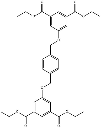 1,3-Benzenedicarboxylic acid, 5,5'-[1,4-phenylenebis(methyleneoxy)]bis-, tetraethyl ester (9CI) Struktur