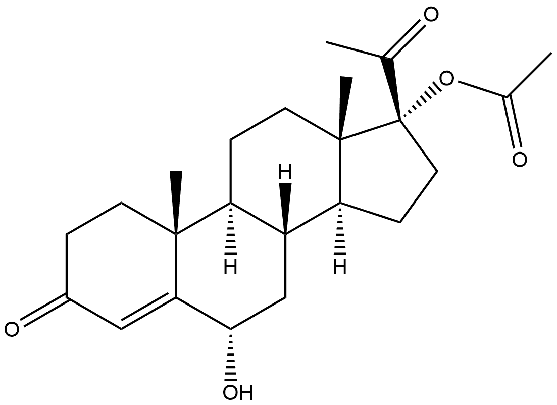 6α-Hydroxy-17α-acetoxyprogesterone Struktur