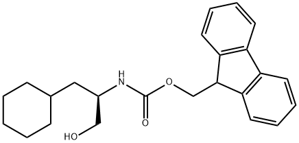 Carbamic acid, N-[(1R)-2-cyclohexyl-1-(hydroxymethyl)ethyl]-, 9H-fluoren-9-ylmethyl ester Struktur