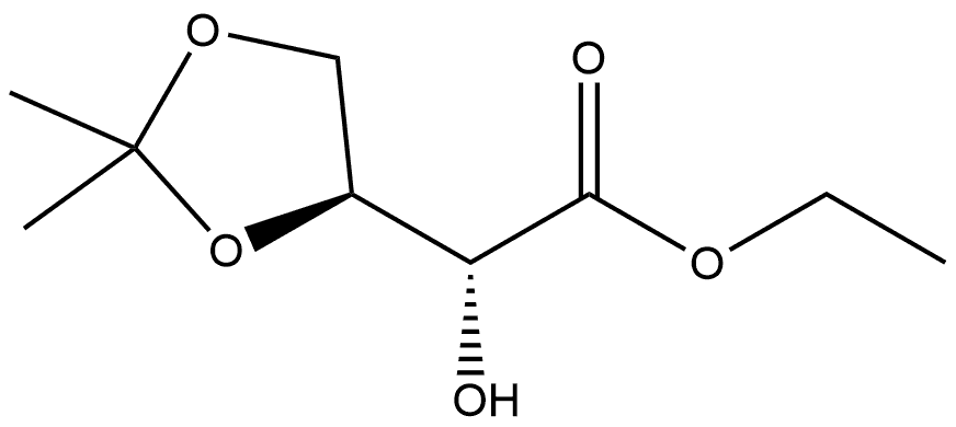 1,3-Dioxolane-4-acetic acid, α-hydroxy-2,2-dimethyl-, ethyl ester, (αR,4S)- Struktur