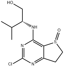 1-Butanol, 2-[(2-chloro-6,7-dihydro-5-oxidothieno[3,2-d]pyrimidin-4-yl)amino]-3-methyl-, (2R)- Struktur