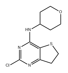 Thieno[3,2-d]pyrimidin-4-amine, 2-chloro-6,7-dihydro-N-(tetrahydro-2H-pyran-4-yl)- Struktur