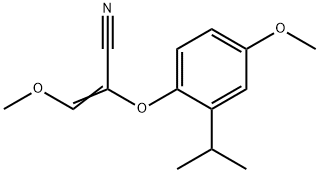 2-Propenenitrile, 3-methoxy-2-[4-methoxy-2-(1-methylethyl)phenoxy]- Struktur