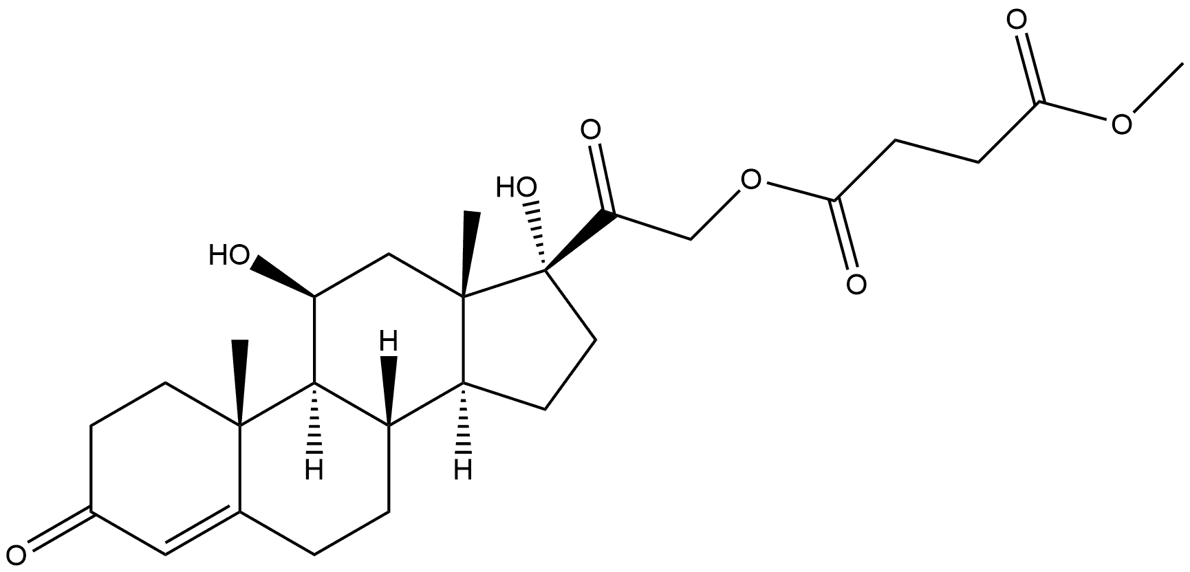 Pregn-4-ene-3,20-dione, 11,17-dihydroxy-21-(4-methoxy-1,4-dioxobutoxy)-, (11β)- Struktur