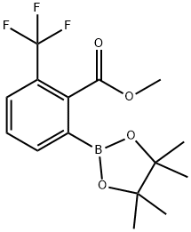 Benzoic acid, 2-(4,4,5,5-tetramethyl-1,3,2-dioxaborolan-2-yl)-6-(trifluoromethyl)-, methyl ester Struktur