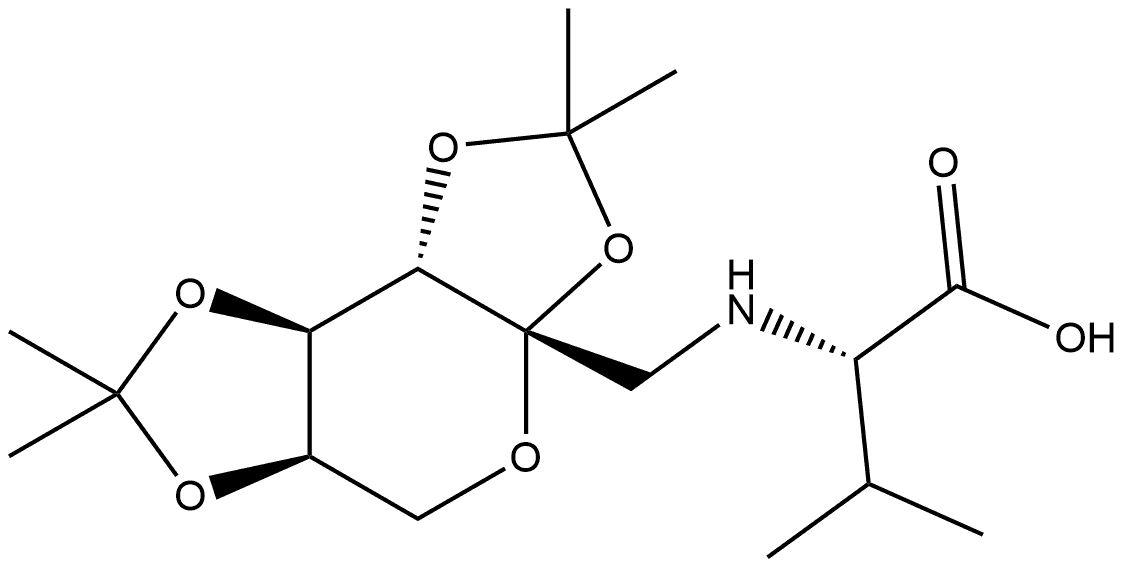 N-[1-Deoxy-2,3:4,5-bis-O-(1-methylethylidene)-β-D-fructopyranos-1-yl]-L-valine Struktur