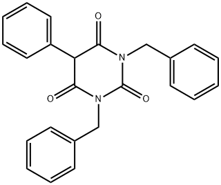 2,4,6(1H,3H,5H)-Pyrimidinetrione, 5-phenyl-1,3-bis(phenylmethyl)- Struktur