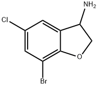 7-Bromo-5-chloro-2,3-dihydro-1-benzofuran-3-amine Struktur