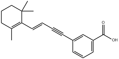 Benzoic acid, 3-[4-(2,6,6-trimethyl-1-cyclohexen-1-yl)-3-buten-1-ynyl]-, (E)- (9CI) Struktur