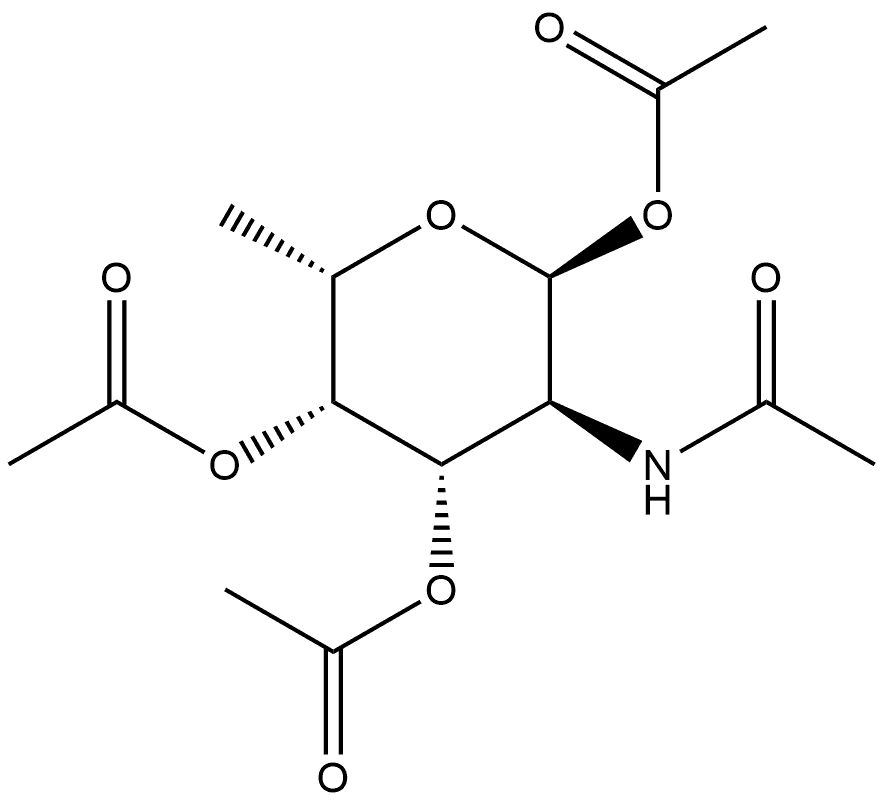 2-Acetamido-1,3,4-tri-O-acetyl-2-deoxy-α-L-fucopyranose Struktur