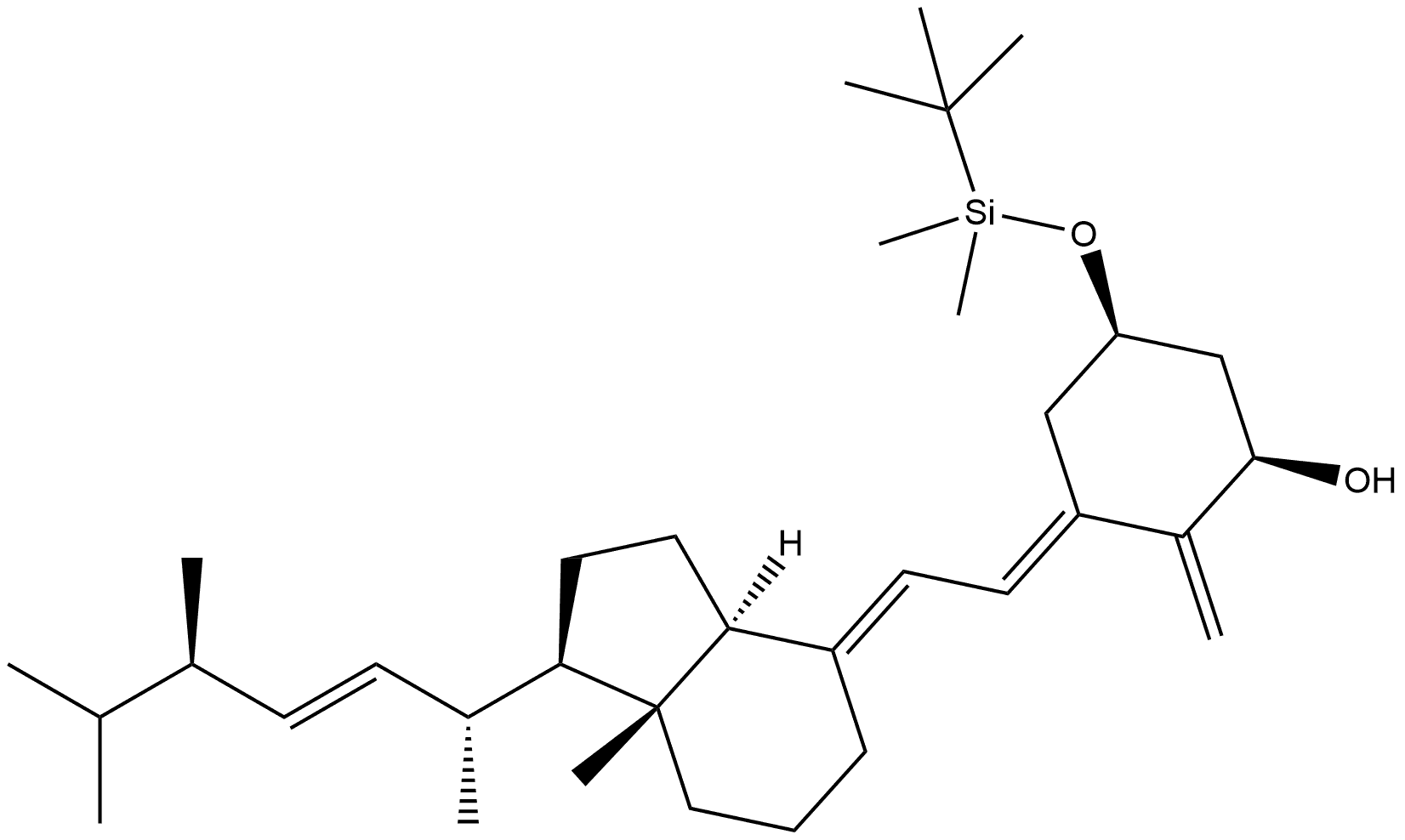 9,10-Secoergosta-5,7,10(19),22-tetraen-1-ol, 3-[[(1,1-dimethylethyl)dimethylsilyl]oxy]-, (1β,3β,5E,7E,22E)- (9CI) Struktur