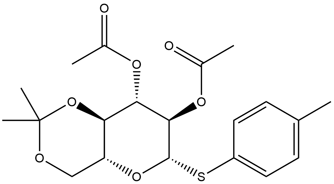 4-Methylphenyl 2,3-di-O-acetyl-4,6-O-isopropylidene-1-thio-β-D-glucopyranoside Struktur