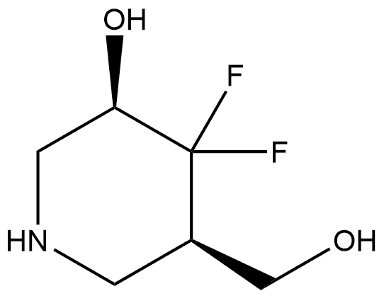 (3R,5R)-4,4-difluoro-5-(hydroxymethyl)piperidin-3-ol Struktur