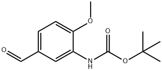 Carbamic acid, N-(5-formyl-2-methoxyphenyl)-, 1,1-dimethylethyl ester Struktur