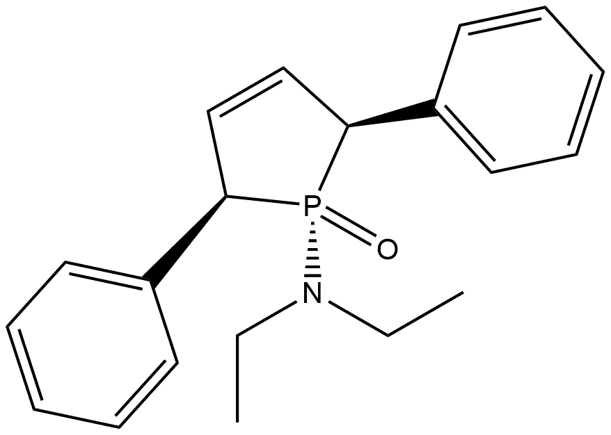 (1s,2R,5S)-1-(diethylamino)-2,5-diphenyl-2,5-dihydrophosphole 1-oxide Struktur