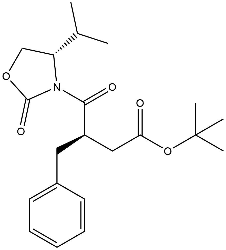 3-Oxazolidinebutanoic acid, 4-(1-methylethyl)-γ,2-dioxo-β-(phenylmethyl)-, 1,1-dimethylethyl ester, [S-(R*,S*)]- (9CI) Struktur