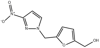 2-Furanmethanol, 5-[(3-nitro-1H-pyrazol-1-yl)methyl]- Struktur