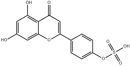 4H-1-Benzopyran-4-one, 5,7-dihydroxy-2-[4-(sulfooxy)phenyl]- Struktur