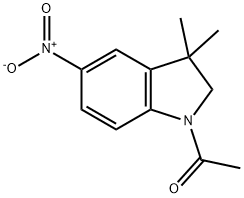 Ethanone, 1-(2,3-dihydro-3,3-dimethyl-5-nitro-1H-indol-1-yl)- Struktur