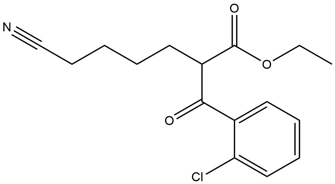 Benzenepropanoic acid, 2-chloro-α-(4-cyanobutyl)-β-oxo-, ethyl ester Struktur