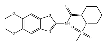 2-Piperidinecarboxamide, N-(6,7-dihydro[1,4]dioxino[2,3-f]benzothiazol-2-yl)-1-(methylsulfonyl)-, (2S)- Struktur